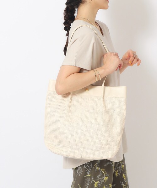 SHOO・LA・RUE（シューラルー）の「◆細ハンドル雑材風トートバッグ（トートバッグ・レディース・ホワイト系7/ブラウン系5/ブラック系4・00）」の13枚目の写真