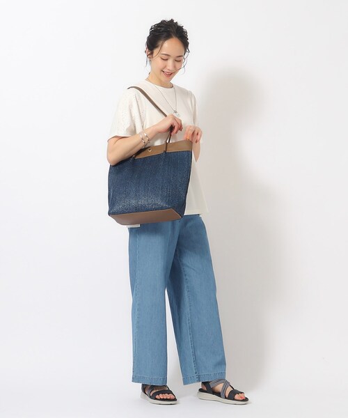 SHOO・LA・RUE（シューラルー）の「◆細ハンドル雑材風トートバッグ（トートバッグ・レディース・ホワイト系7/ブラウン系5/ブラック系4・00）」の17枚目の写真