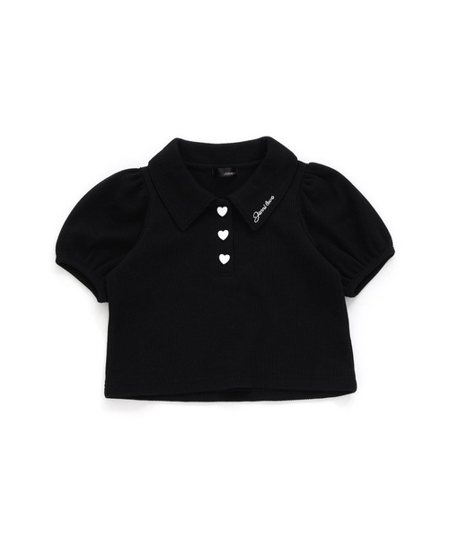 foxey❤︎パフスリーブポロシャツ 黒38 PENNEYS（ペニーズ） ポロシャツ ポロ 1枚で可愛い！夏に重宝する