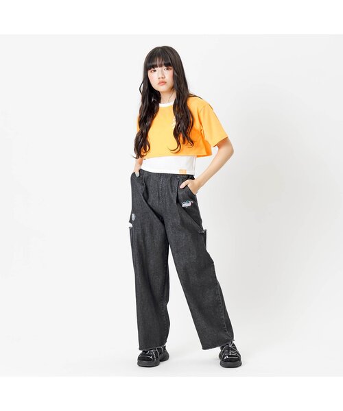 algy（アルジー）の「シシュウ入りグランジワイドタックパンツ（その他パンツ・キッズ・サックスブルー/ブラック・MEDIUM/XX-SMALL/X-SMALL/SMALL）」の22枚目の写真