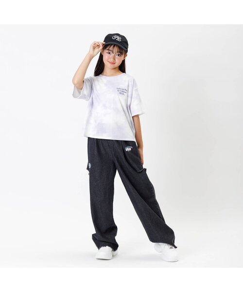 algy（アルジー）の「シシュウ入りグランジワイドタックパンツ（その他パンツ・キッズ・サックスブルー/ブラック・MEDIUM/XX-SMALL/X-SMALL/SMALL）」の9枚目の写真