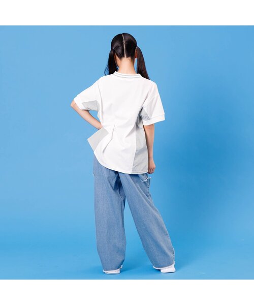 algy（アルジー）の「シシュウ入りグランジワイドタックパンツ（その他パンツ・キッズ・サックスブルー/ブラック・MEDIUM/XX-SMALL/X-SMALL/SMALL）」の11枚目の写真