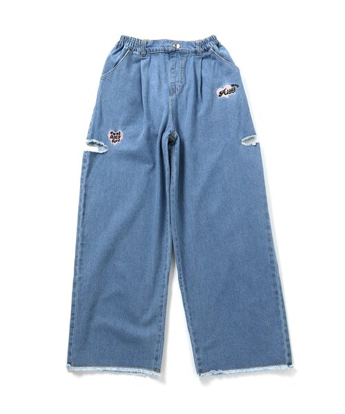 algy（アルジー）の「シシュウ入りグランジワイドタックパンツ（その他パンツ・キッズ・サックスブルー/ブラック・MEDIUM/XX-SMALL/X-SMALL/SMALL）」の19枚目の写真