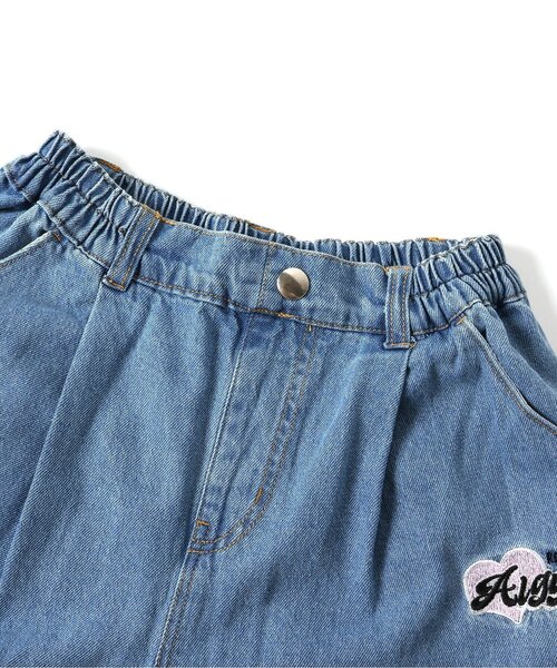 algy（アルジー）の「シシュウ入りグランジワイドタックパンツ（その他パンツ・キッズ・サックスブルー/ブラック・MEDIUM/XX-SMALL/X-SMALL/SMALL）」の3枚目の写真