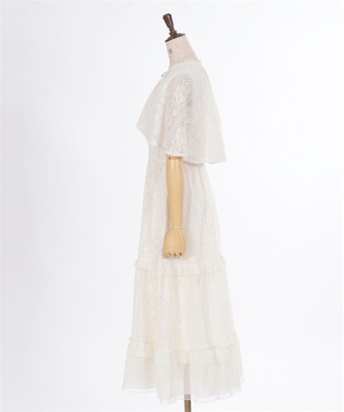 axes femme（アクシーズファム）の「ローズレースケープワンピース（ワンピース・レディース・キナリ/イエロー/ブラック・MEDIUM）」の6枚目の写真