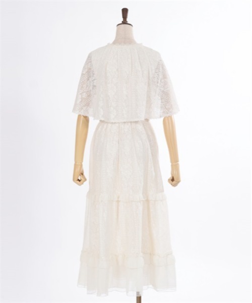 axes femme（アクシーズファム）の「ローズレースケープワンピース（ワンピース・レディース・キナリ/イエロー/ブラック・MEDIUM）」の7枚目の写真