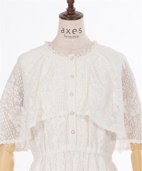 axes femme（アクシーズファム）の「ローズレースケープワンピース（ワンピース・レディース・キナリ/イエロー/ブラック・MEDIUM）」の8枚目の写真