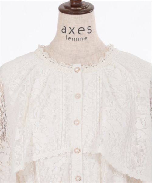 axes femme（アクシーズファム）の「ローズレースケープワンピース（ワンピース・レディース・キナリ/イエロー/ブラック・MEDIUM）」の10枚目の写真