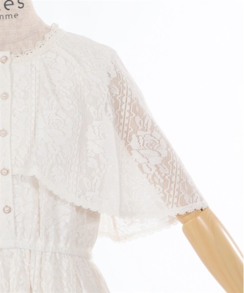 axes femme（アクシーズファム）の「ローズレースケープワンピース（ワンピース・レディース・キナリ/イエロー/ブラック・MEDIUM）」の13枚目の写真