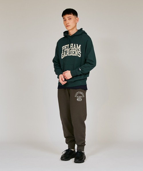 Champion（チャンピオン）の「【Champion/チャンピオン】メンズ ベーシック フーデッドスウェットシャツ（パーカー・メンズ・ネイビー/オートミール/オフホワイト/ブラック系その他/ダークグリーン・LARGE/MEDIUM/SMALL/X-LARGE）」の8枚目の写真