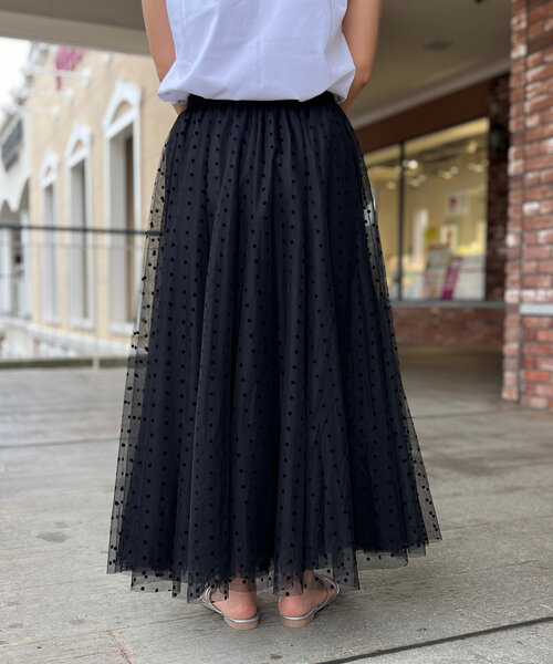 Chez toi（シェトワ）の「チュールスカート（スカート・レディース・チャコールグレー/ブラック/グレイッシュベージュ・FREE）」の19枚目の写真