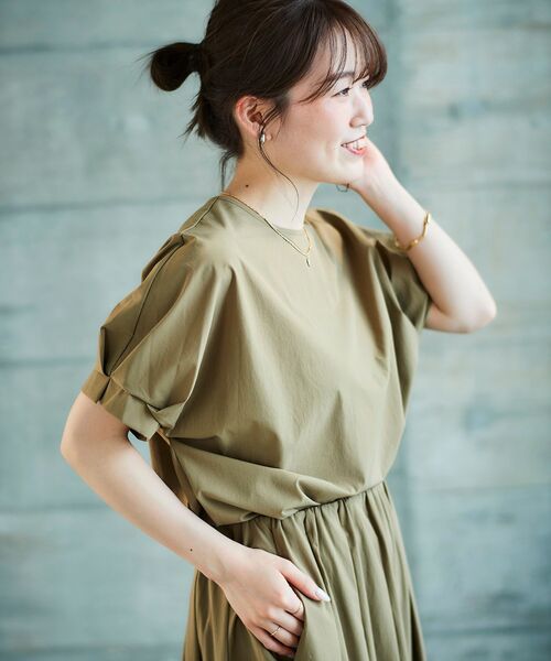 【セール】《接触冷感・撥水加工》ナイロンストレッチタックスリーブプルオーバー（シャツ/ブラウス）｜le.coeur blanc（ルクールブラン）