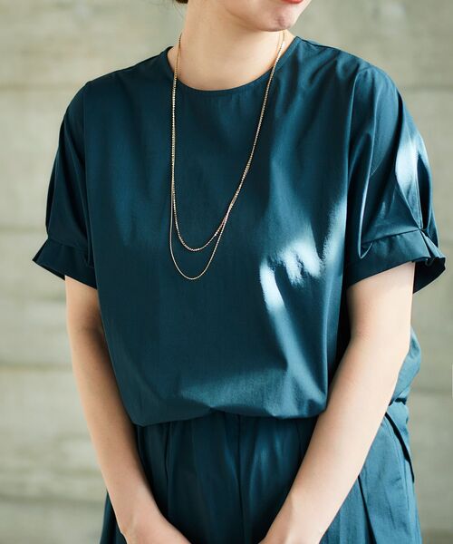 le.coeur blanc（ルクールブラン）の「《接触冷感・撥水加工》ナイロンストレッチタックスリーブプルオーバー（シャツ/ブラウス・レディース・ベージュ/ダークグリーン/ダークグレー・38）」の15枚目の写真