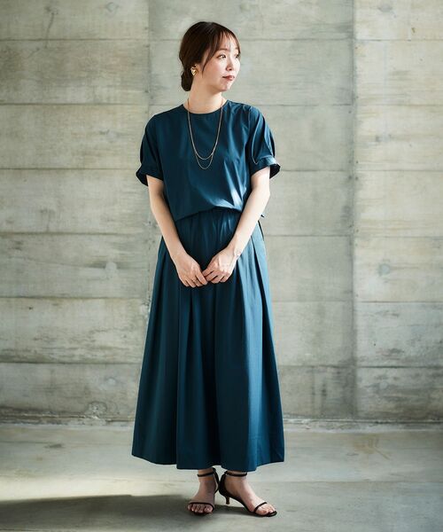 le.coeur blanc（ルクールブラン）の「《接触冷感・撥水加工》ナイロンストレッチタックスリーブプルオーバー（シャツ/ブラウス・レディース・ベージュ/ダークグリーン/ダークグレー・38）」の17枚目の写真