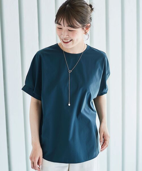 le.coeur blanc（ルクールブラン）の「《接触冷感・撥水加工》ナイロンストレッチタックスリーブプルオーバー（シャツ/ブラウス・レディース・ベージュ/ダークグリーン/ダークグレー・38）」の10枚目の写真