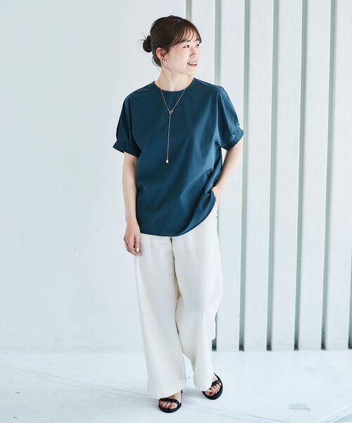 le.coeur blanc（ルクールブラン）の「《接触冷感・撥水加工》ナイロンストレッチタックスリーブプルオーバー（シャツ/ブラウス・レディース・ベージュ/ダークグリーン/ダークグレー・38）」の11枚目の写真