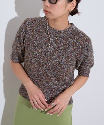 【Eclat one】綿タッチ ミックス糸 コンパクト サマーニット
