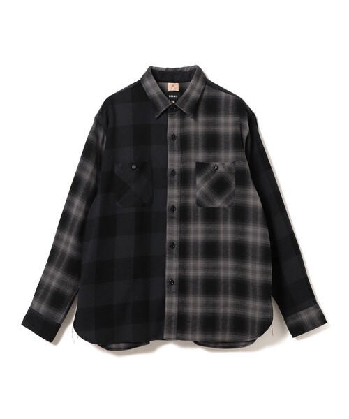 SUGAR CANE（シュガーケーン）の「SUGAR CANE × BEAMS / 別注 クレイジー2カラー ツイルチェック ワークシャツ（シャツ/ブラウス・メンズ・ブラック・MEDIUM/SMALL/X-LARGE/LARGE）」の2枚目の写真