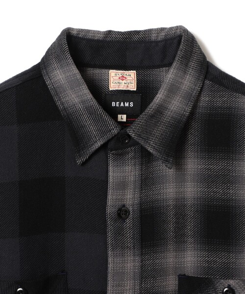 sugar cane BEAMS シュガーケーン　ビームス　パッチワーク　シャツ BEAMS（ビームス） シャツ 「別注」SUGAR CANE / クレイジー ワーク