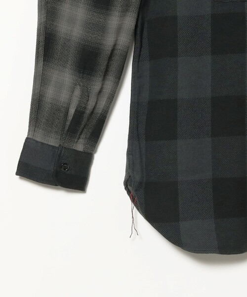 SUGAR CANE（シュガーケーン）の「SUGAR CANE × BEAMS / 別注 クレイジー2カラー ツイルチェック ワークシャツ（シャツ/ブラウス・メンズ・ブラック・MEDIUM/SMALL/X-LARGE/LARGE）」の9枚目の写真