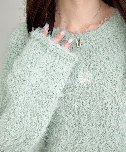 マイアミ　ザックリ　ニット　ミント　フンワリ　ハンドメイド マイアミ ザックリ ニット ミント フンワリ ハンドメイド