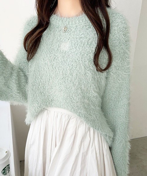 mily bilet(ミウィビレット)の「【mily bilet】愛され大人フェミニン。ポンポンフェザー胸刺繍ニット(ニット/セーター・レディース・アイボリー/チャコールグレー/ミント・LARGE/MEDIUM/X-LARGE/SMALL)」の11枚目の写真