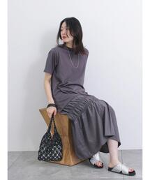 異素材ドッキングワンピース