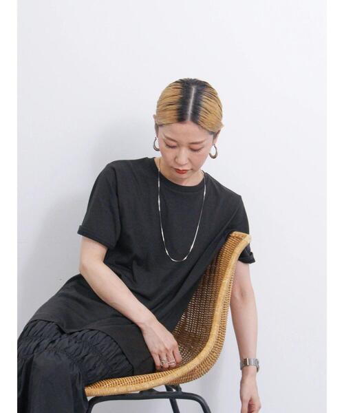 Samansa Mos2 blue（サマンサモスモスブルー）の「異素材ドッキングワンピース（ワンピース・レディース・カーキ/ブラック/チャコールグレー・F）」の14枚目の写真