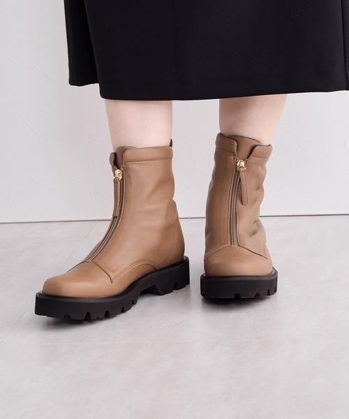 HIMIKO（ヒミコ）の「【Made in Japan】【撥水】フロントジップブーツ/641409（ブーツ・レディース・ブラウン/アイボリー/ブラック・24.5cm/24.0cm/23.5cm/23.0cm/22.5cm/25.5cm/25.0cm/22.0cm/26.0cm/26.5cm/21.5cm）」の22枚目の写真