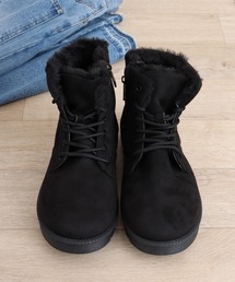 KITSON キラキラ ホットフィクス フェイクムートンファー 防寒 レースアップ ブーツ