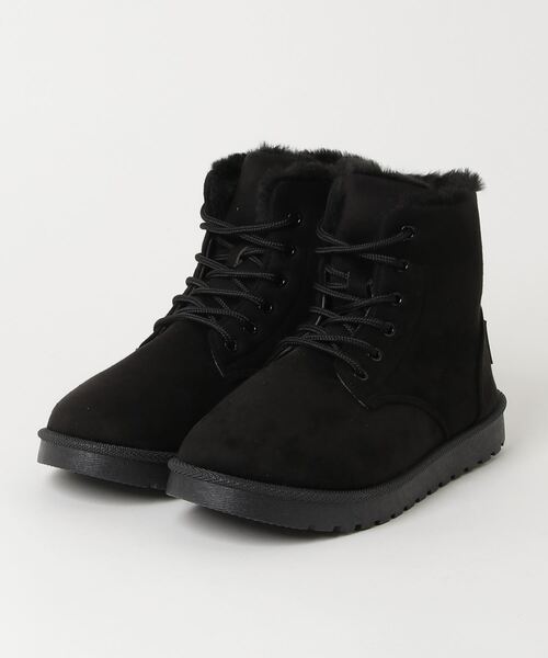 kitson(キットソン)の「KITSON キラキラ ホットフィクス フェイクムートンファー 防寒 レースアップ ブーツ(ブーツ・レディース・ブラック系その他/ベージュ/ピンク・S/M/L/LL)」の8枚目の写真