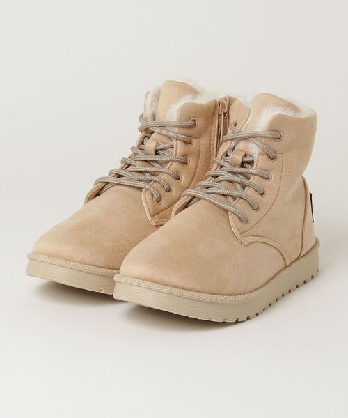 kitson(キットソン)の「KITSON キラキラ ホットフィクス フェイクムートンファー 防寒 レースアップ ブーツ(ブーツ・レディース・ブラック系その他/ベージュ/ピンク・S/M/L/LL)」の6枚目の写真