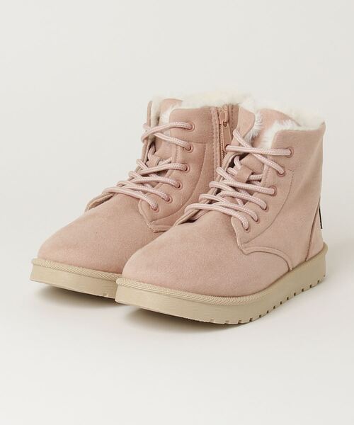 kitson(キットソン)の「KITSON キラキラ ホットフィクス フェイクムートンファー 防寒 レースアップ ブーツ(ブーツ・レディース・ブラック系その他/ベージュ/ピンク・S/M/L/LL)」の7枚目の写真