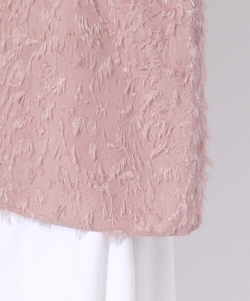 DRESKIP（ドレスキップ）の「◆【洗える】上品な甘さ フリンジ ジャカード5分袖ブラウス（シャツ/ブラウス・レディース・オフホワイト/ピンク系/ブラック・02/03/04）」の12枚目の写真