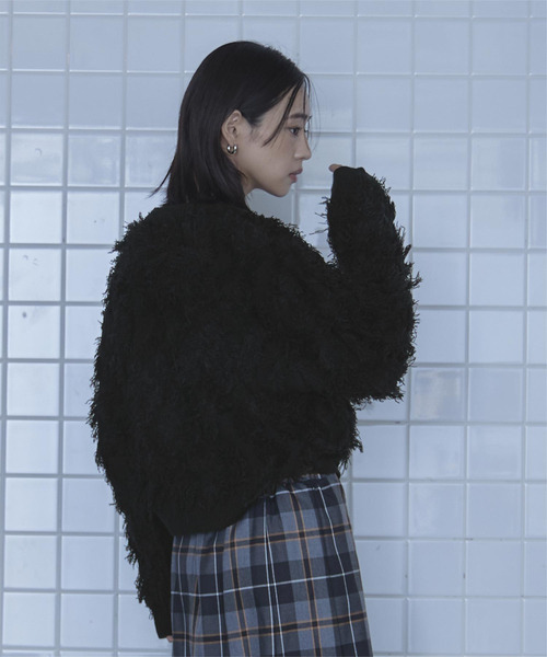 miette(ミエット)の「クルーネックフリンジニット(ニット/セーター・レディース・ライム/レッド/ブラック・FREE)」の8枚目の写真