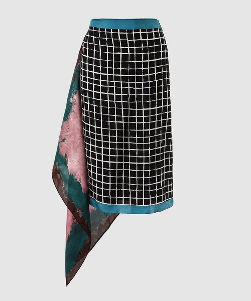 スカート DRIES VAN NOTEN checked skirt DRIES VAN NOTEN Gathered checked chiffon maxi skirt | NET-A