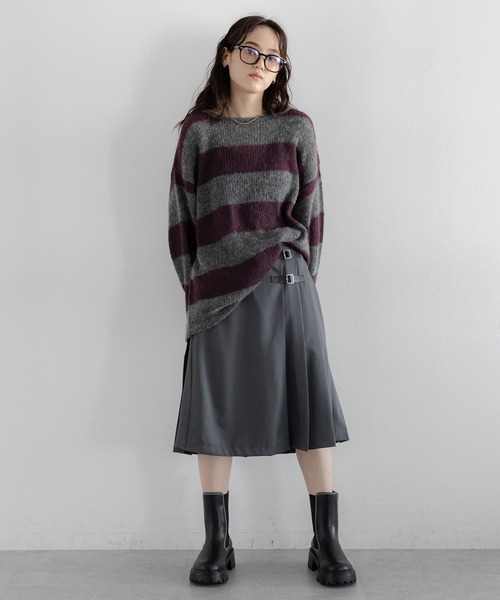 RAGEBLUE（レイジブルー）の「＜選べる着丈＞Wベルト/キルトチェックプリーツスカート（スカート・レディース・グリーン/レッド/グレー・MEDIUM/LARGE）」の17枚目の写真