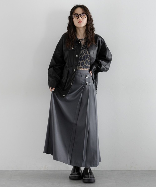 RAGEBLUE（レイジブルー）の「＜選べる着丈＞Wベルト/キルトチェックプリーツスカート（スカート・レディース・グリーン/レッド/グレー・MEDIUM/LARGE）」の21枚目の写真