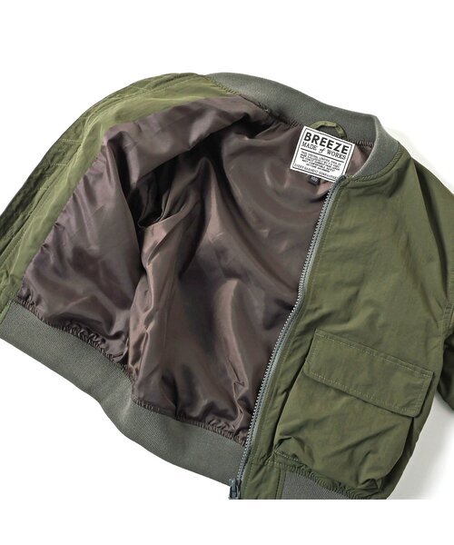 BREEZE（ブリーズ）の「【WEB限定】MA-1ジャケット（MA-1・キッズ・チャコール/ネイビー/カーキ・80/90/100/110/120/130/140/150）」の5枚目の写真