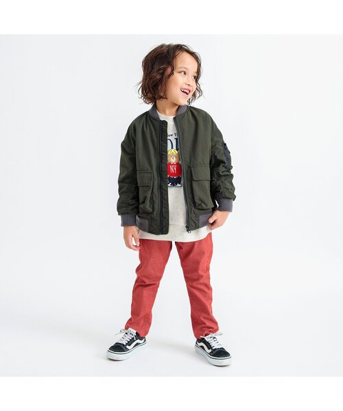 BREEZE（ブリーズ）の「【WEB限定】MA-1ジャケット（MA-1・キッズ・チャコール/ネイビー/カーキ・80/90/100/110/120/130/140/150）」の6枚目の写真