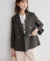 ROPE' PICNIC | ウールライクサージ金ボタンジャケット(肩パットなし・総裏地)/セットアップ対応・リンクコーデ(テーラードジャケット)