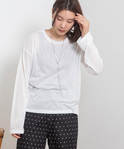 POU DOU DOU(プードゥドゥ)の「シアースラブ天竺ロンTee(Tシャツ/カットソー・レディース・ピンク/グレー系/オフホワイト/ブラック・M)」の13枚目の写真
