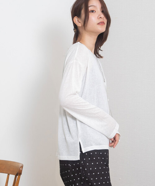 POU DOU DOU(プードゥドゥ)の「シアースラブ天竺ロンTee(Tシャツ/カットソー・レディース・ピンク/グレー系/オフホワイト/ブラック・M)」の14枚目の写真