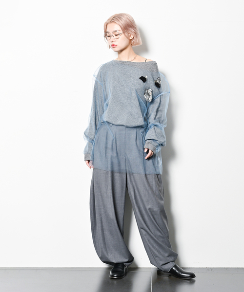 CITYSHOP（シティーショップ）の「《追加》VOLUME WOOL パンツ（その他パンツ・レディース・ブラック/グレー・36/38）」の8枚目の写真