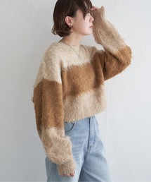 ハイショクボーダープルオーバーニット