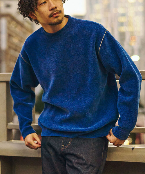 417 EDIFICE（フォーワンセブンエディフィス）の「モールニット カラーリブプルオーバー（ニット/セーター・メンズ・ホワイト/チャコールグレー/ブラック/ブラウン/レッド/グリーン/ブルー系その他・MEDIUM/LARGE）」の6枚目の写真