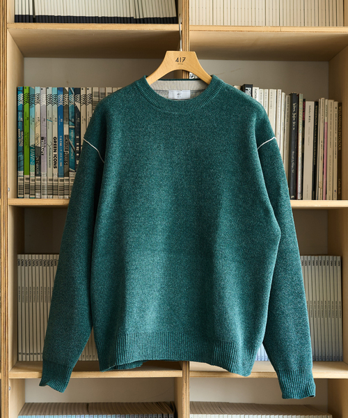 417 EDIFICE（フォーワンセブンエディフィス）の「モールニット カラーリブプルオーバー（ニット/セーター・メンズ・ホワイト/チャコールグレー/ブラック/ブラウン/レッド/グリーン/ブルー系その他・MEDIUM/LARGE）」の5枚目の写真