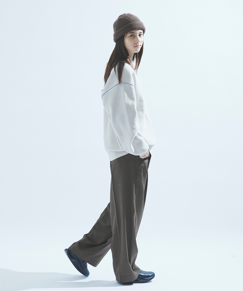 417 EDIFICE（フォーワンセブンエディフィス）の「モールニット カラーリブプルオーバー（ニット/セーター・メンズ・ホワイト/チャコールグレー/ブラック/ブラウン/レッド/グリーン/ブルー系その他・MEDIUM/LARGE）」の8枚目の写真