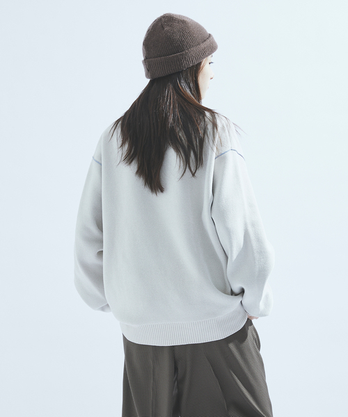 417 EDIFICE（フォーワンセブンエディフィス）の「モールニット カラーリブプルオーバー（ニット/セーター・メンズ・ホワイト/チャコールグレー/ブラック/ブラウン/レッド/グリーン/ブルー系その他・MEDIUM/LARGE）」の12枚目の写真