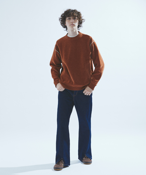 417 EDIFICE（フォーワンセブンエディフィス）の「モールニット カラーリブプルオーバー（ニット/セーター・メンズ・ホワイト/チャコールグレー/ブラック/ブラウン/レッド/グリーン/ブルー系その他・MEDIUM/LARGE）」の13枚目の写真